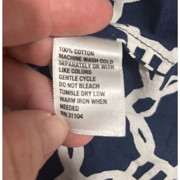 Crown & Ivy Women Blue White Geometric Blouse 3X Nautical Preppy Classic Capsule - Picture 5 of 10